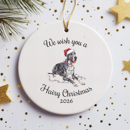 Christmas Great Dane Ornament, Christmas Lights Dog Keepsake