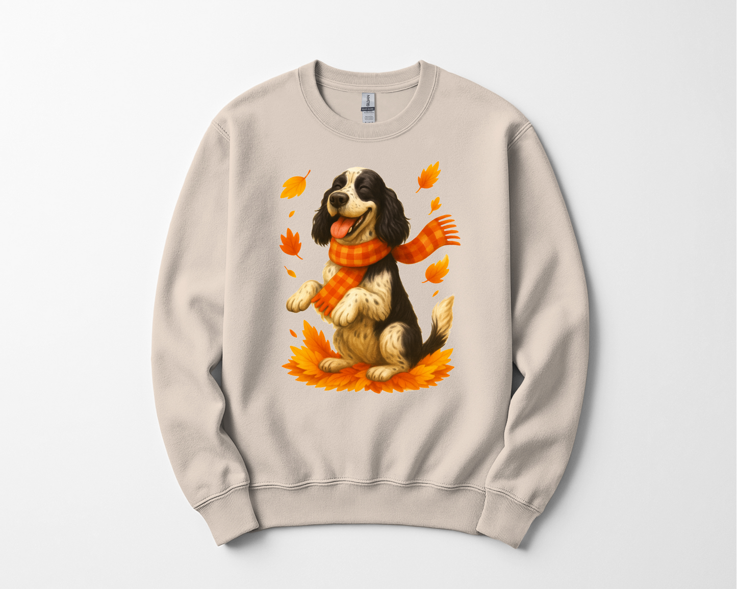Springer Spaniel Fall Sweatshirt, Cozy Autumn Dog Shirt, Black Dog Lover Gift, Cute Dog Autumn Apparel, Seasonal Puppy Outfit