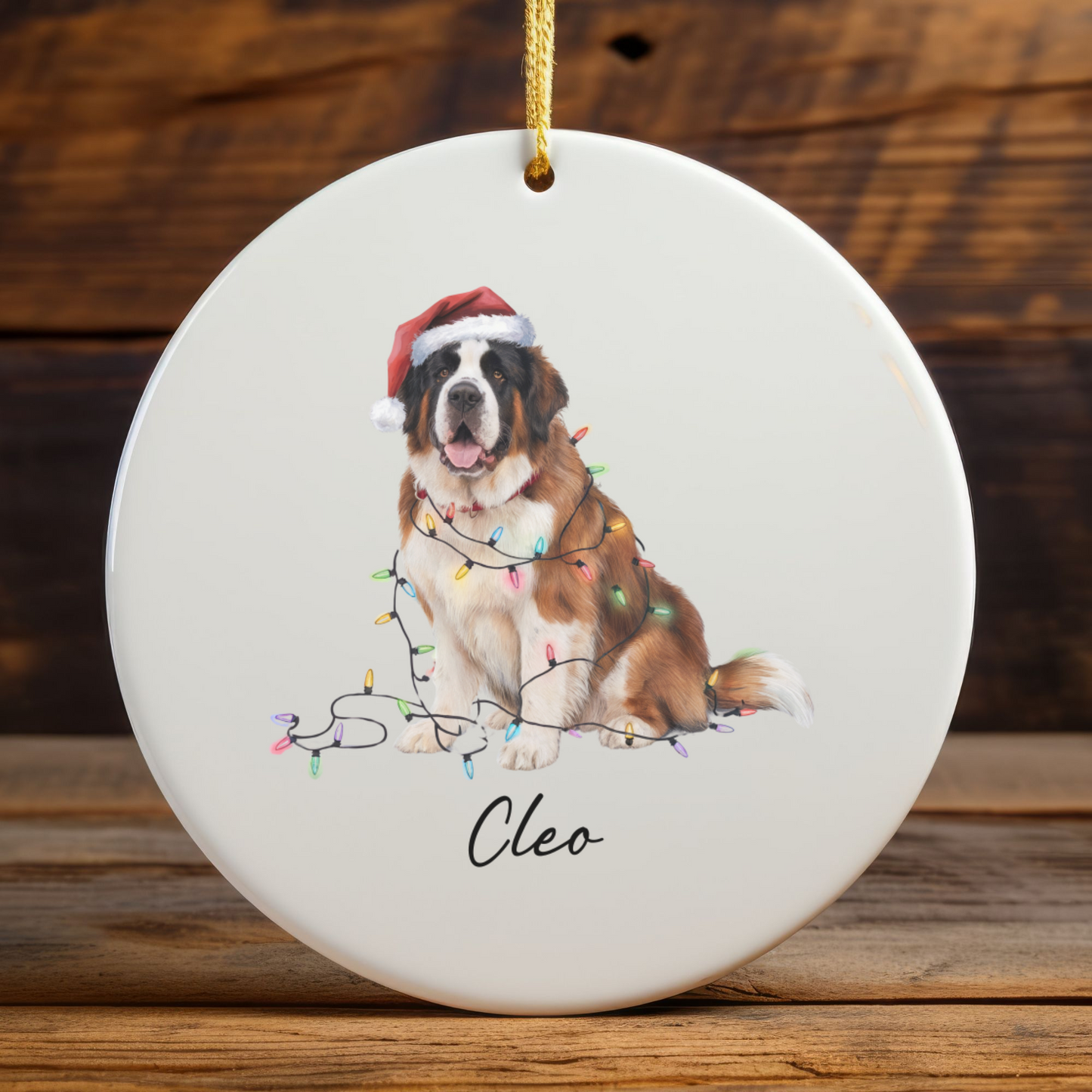 Saint Bernard Ornament, Personalized Dog Lover Gift