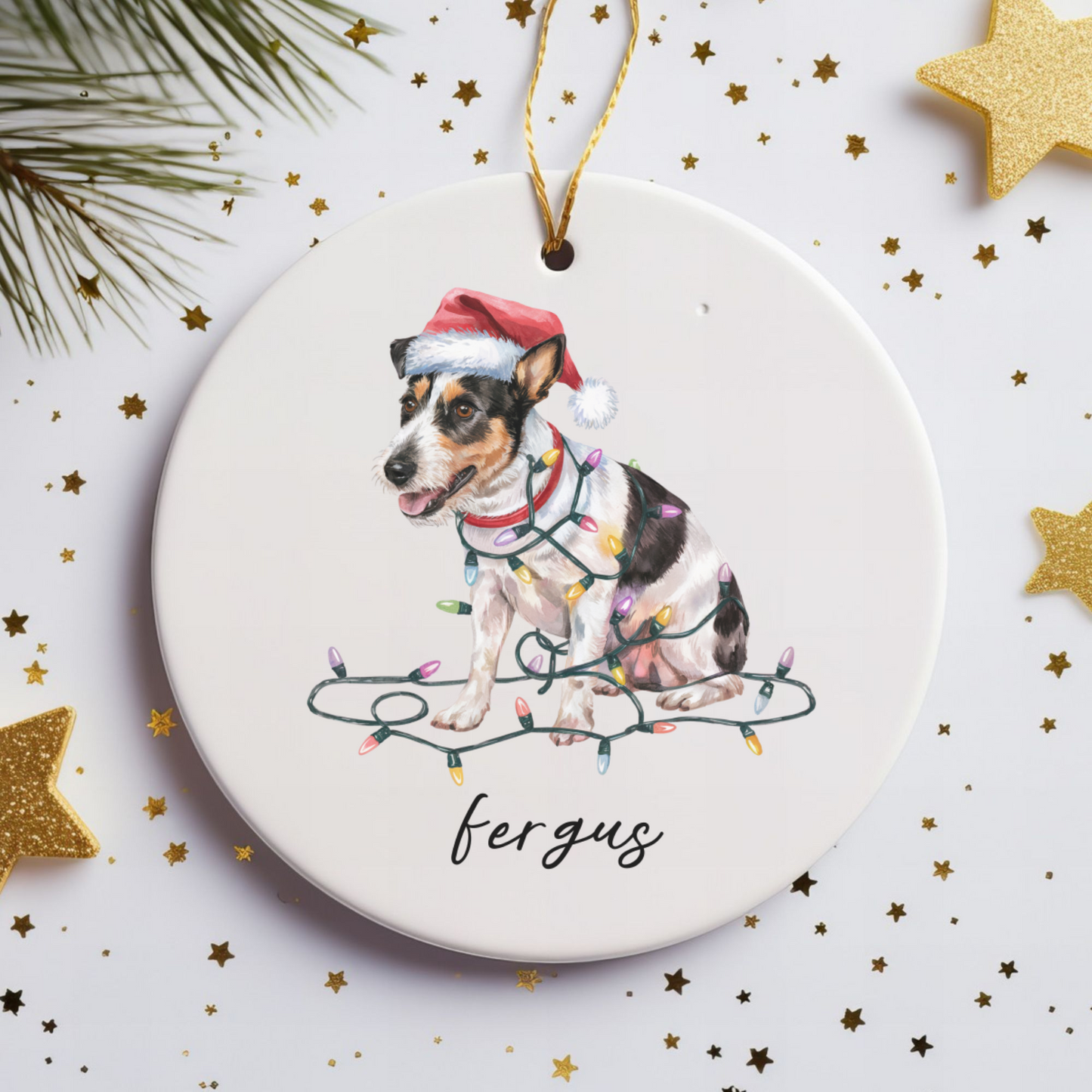 Personalized Rat Terrier Ornament, Custom Dog Lover Gift
