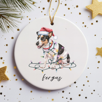 Personalized Rat Terrier Ornament, Custom Dog Lover Gift