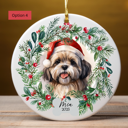 Personalized Shih Tzu Ornament, Custom Dog Christmas Keepsake, Customized Pet Name Ornament, Pet Memorial Ornament, Custom Dog Keepsake