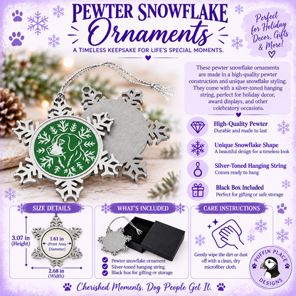 Labrador Retriever Ornament, Pewter Snowflake Christmas Ornament, Lab Lover Gift