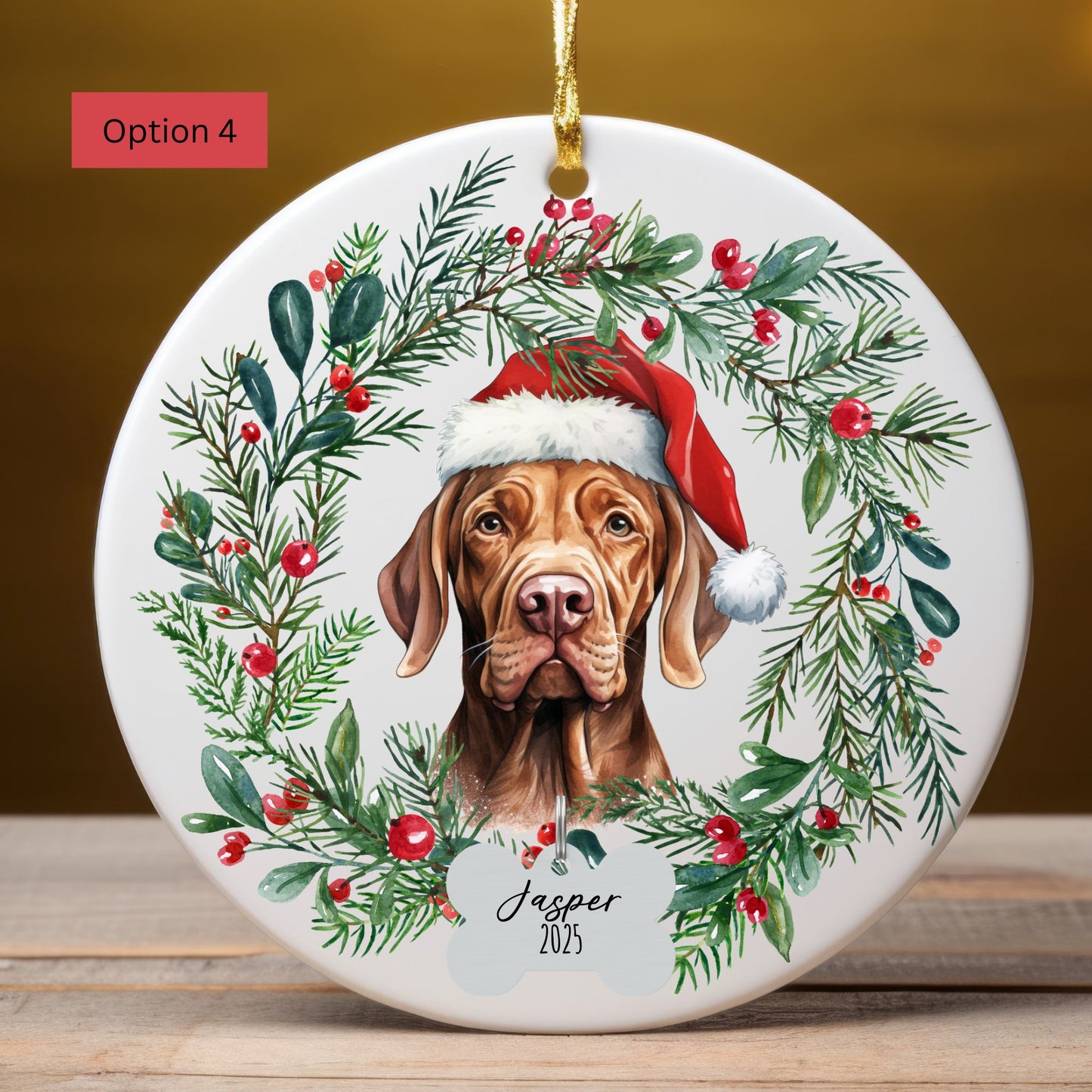 Personalized Vizsla Ornament