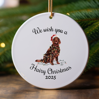 Load image into Gallery viewer, Christmas Irish Setter Ornament, Christmas Lights Dog Keepsake
