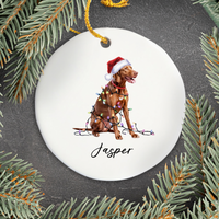 Load image into Gallery viewer, Personalized Vizsla Ornament, Christmas Dog Ornament
