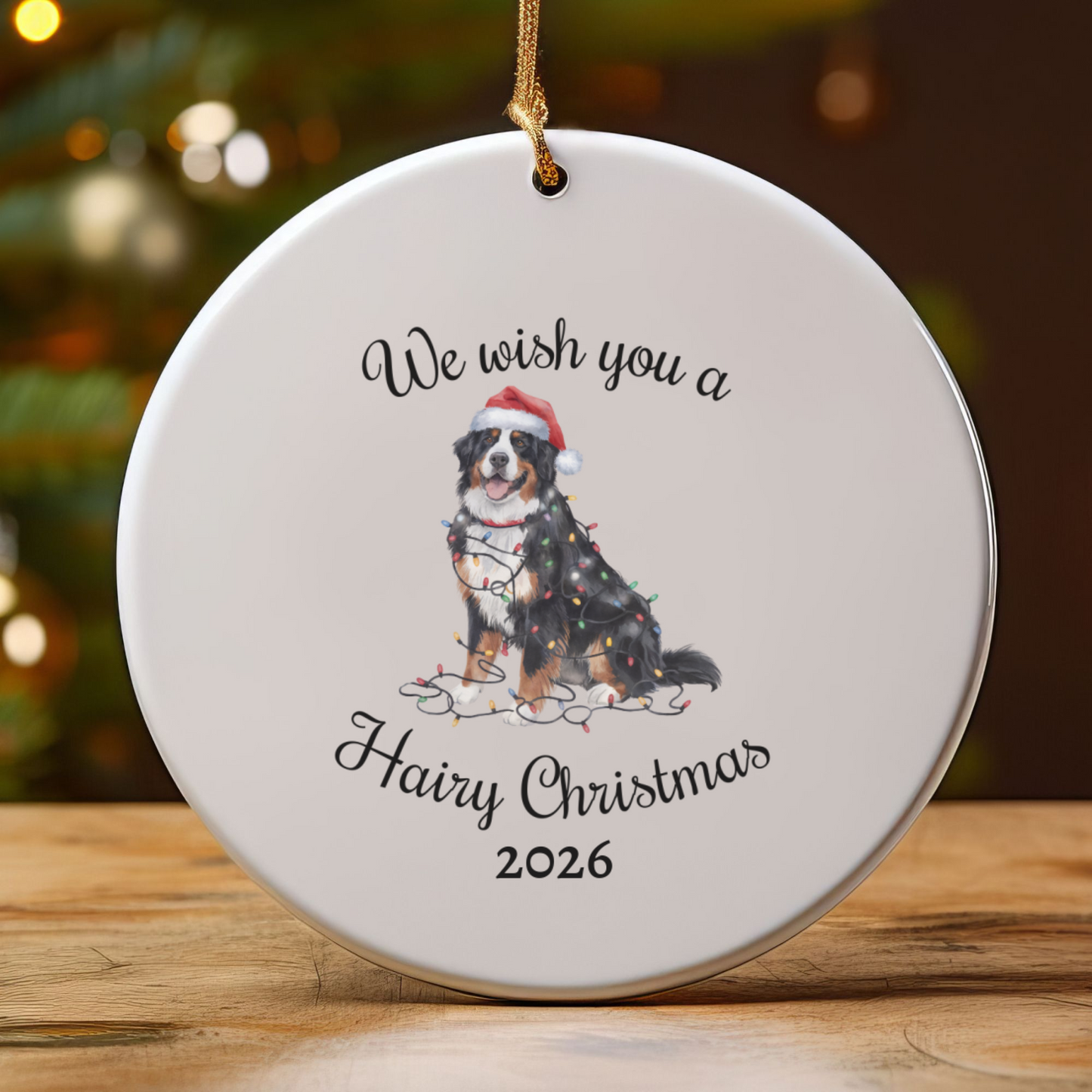 Christmas Bernese Mountain Dog Ornament, Christmas Lights Dog Keepsake, Christmas Dog, Bernese Mountain Dog Mom, Gift For Dog Lover