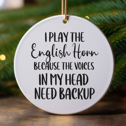English Horn Player Ornament, Ceramic Musician Gift