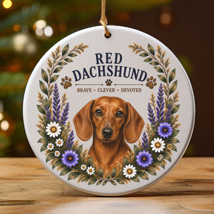 Red Dachshund Ornament, Dachshund Lover Gift, Doxie Mom Gift, Wiener Dog Keepsake
