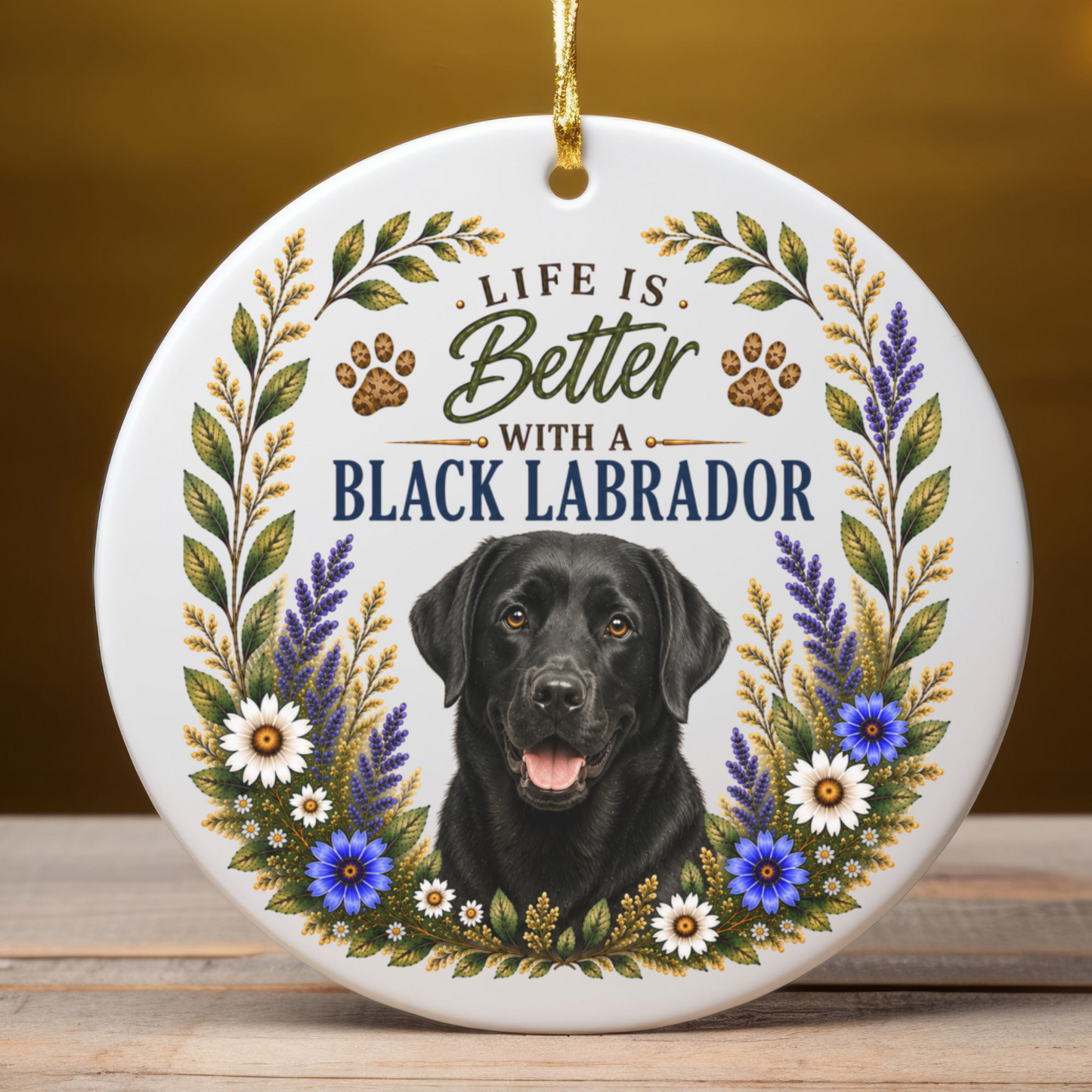 Black Lab Ornament, Labrador Retriever Gift, Black Lab Mom Gift, Dog Lover Keepsake
