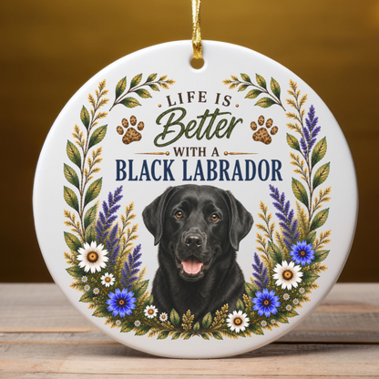 Black Lab Ornament, Labrador Retriever Gift, Black Lab Mom Gift, Dog Lover Keepsake