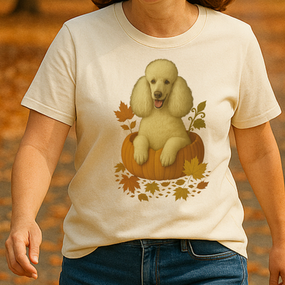 Poodle Pumpkin Fall T-Shirt, Cute Autumn Dog Lover Tee & Thanksgiving Gift