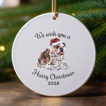 Christmas Bulldog Ornament, Bulldog Mom, Christmas Lights Dog Keepsake, Christmas Dog, Gift For Dog Lover, Bulldog