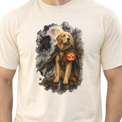 Golden Retriever Headless Horseman Inspired Halloween Comfort Colors Shirt