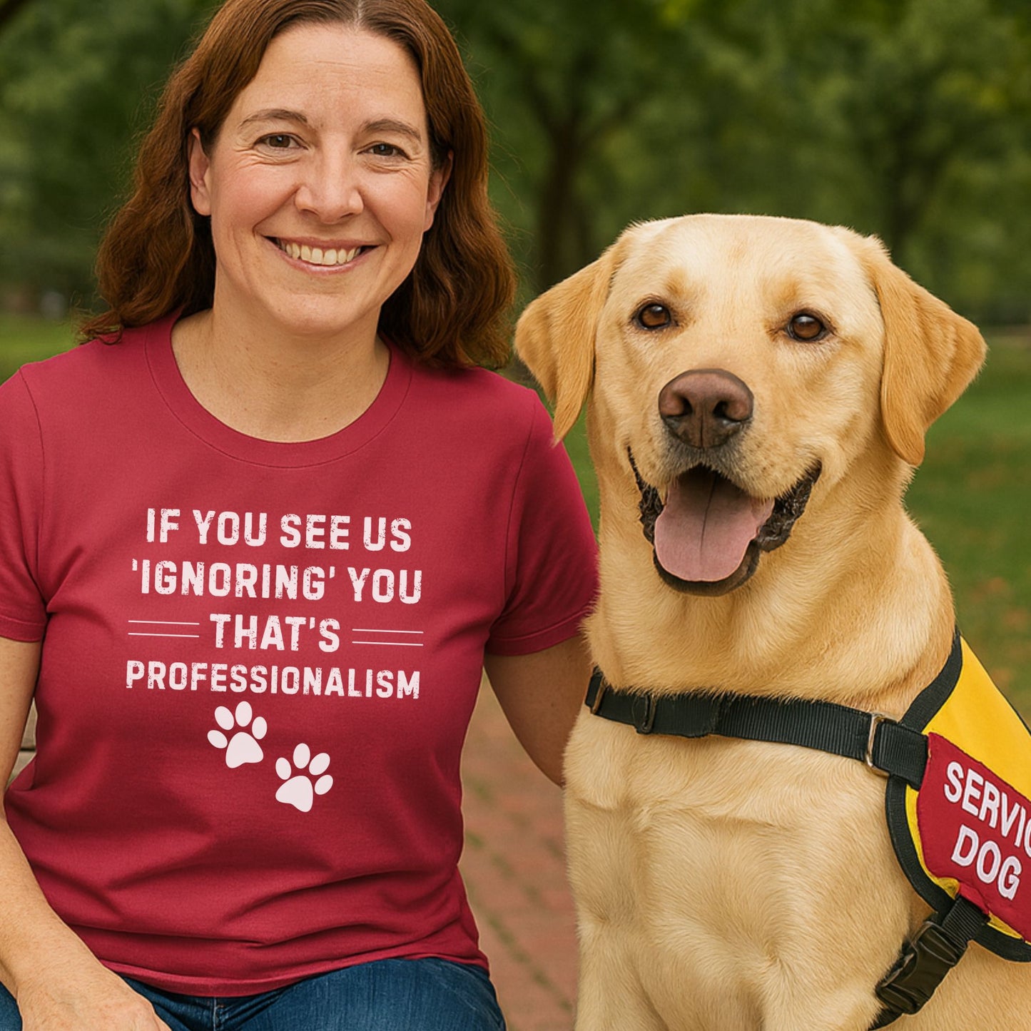 If You See Us ‘Ignoring’ You That’s Professionalism T-Shirt | Comfort Colors 1717 Service Dog Handler Tee