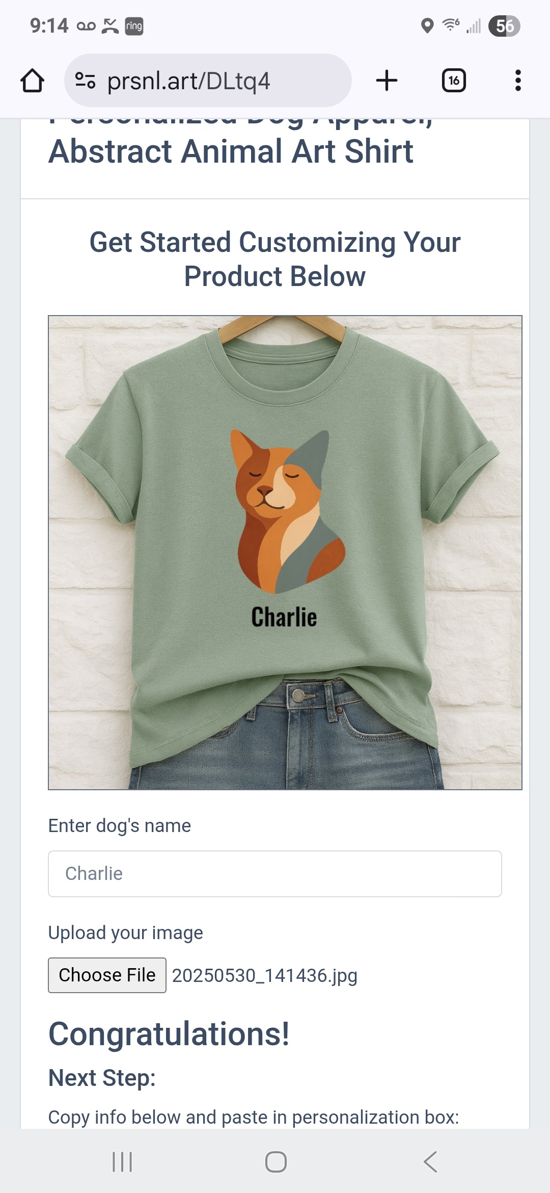 Personalized Abstract Dog Shirt (shh...it works for cats too)