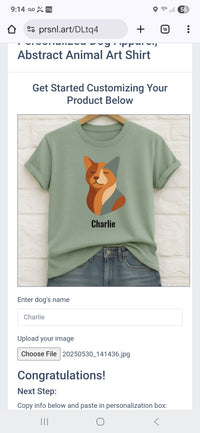 Load image into Gallery viewer, Personalized Abstract Dog Shirt (shh...it works for cats too)
