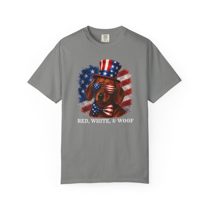 Patriotic Red Dachshund Red White & Woof Shirt
