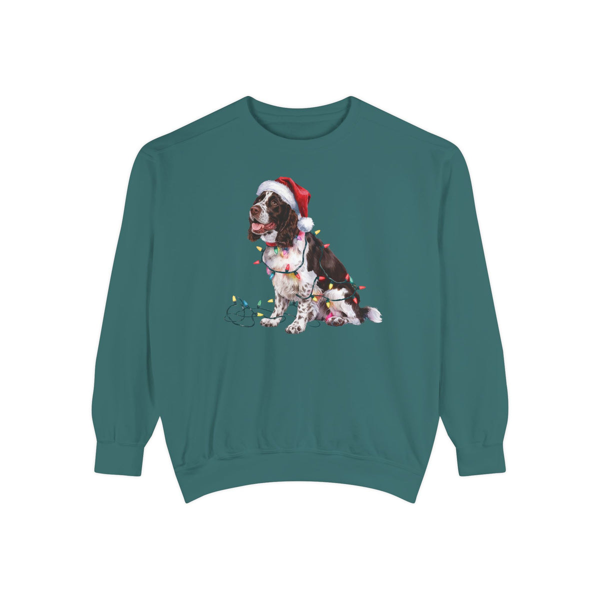 Christmas Springer Spaniel Sweatshirt, Christmas Lights Dog
