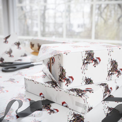 Greyhound Christmas Lights Wrapping Paper