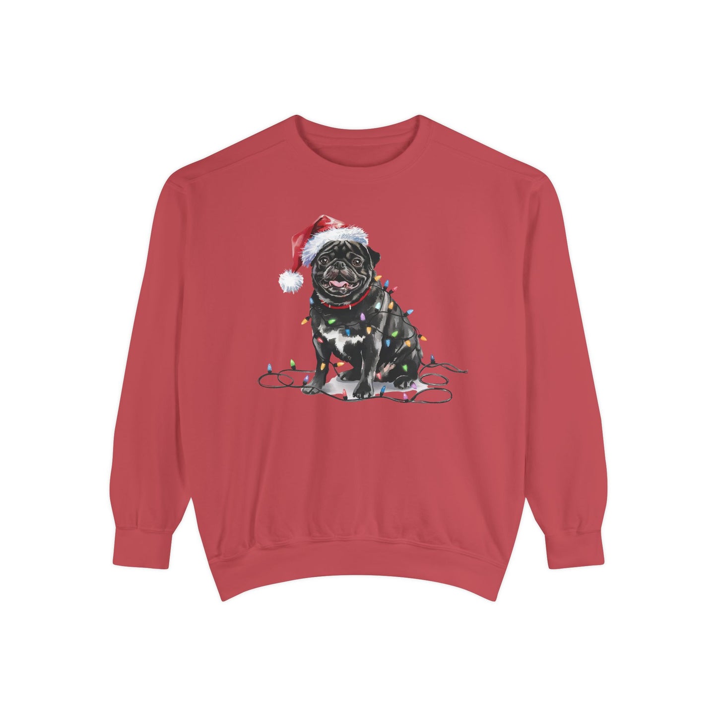 Christmas Pug Sweatshirt, Christmas Lights Dog Sweatshirt, Christmas Dog, Pug Mom Sweatshirt, Gift for Dog Lover, Pug