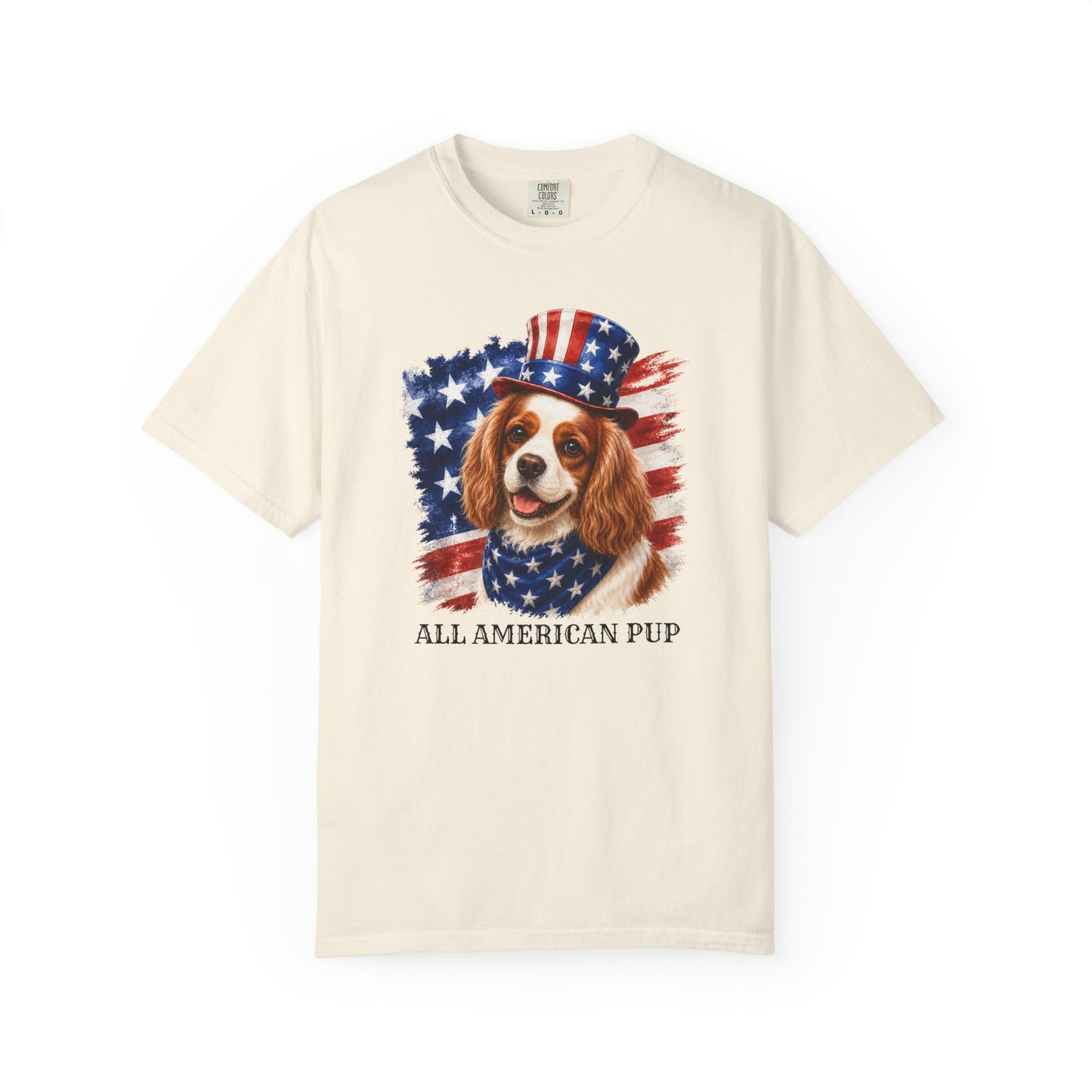 Patriotic Blenheim Cavalier All American Pup Shirt