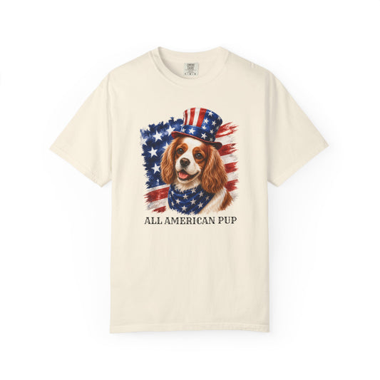 Patriotic Blenheim Cavalier All American Pup Shirt