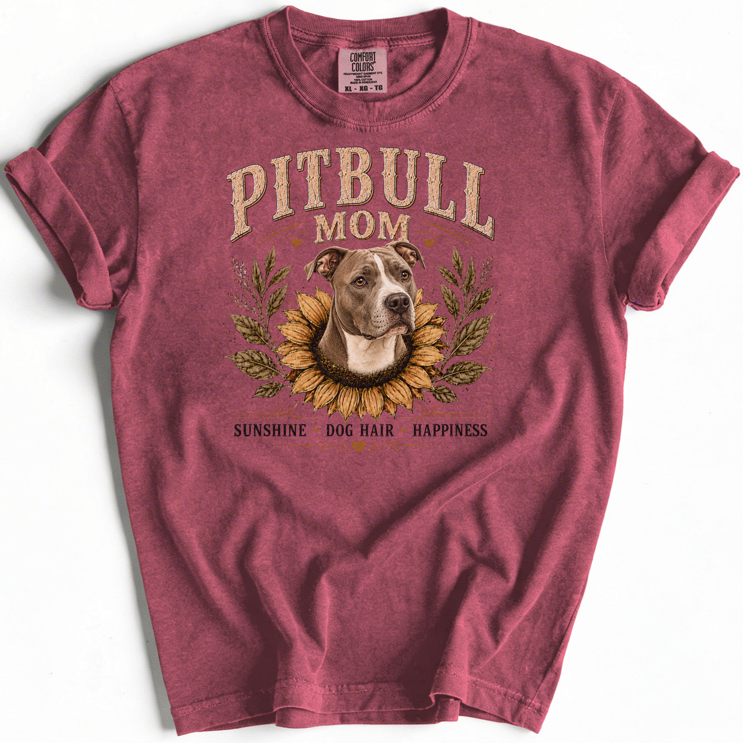 Pitbull Mom Sunflower Shirt