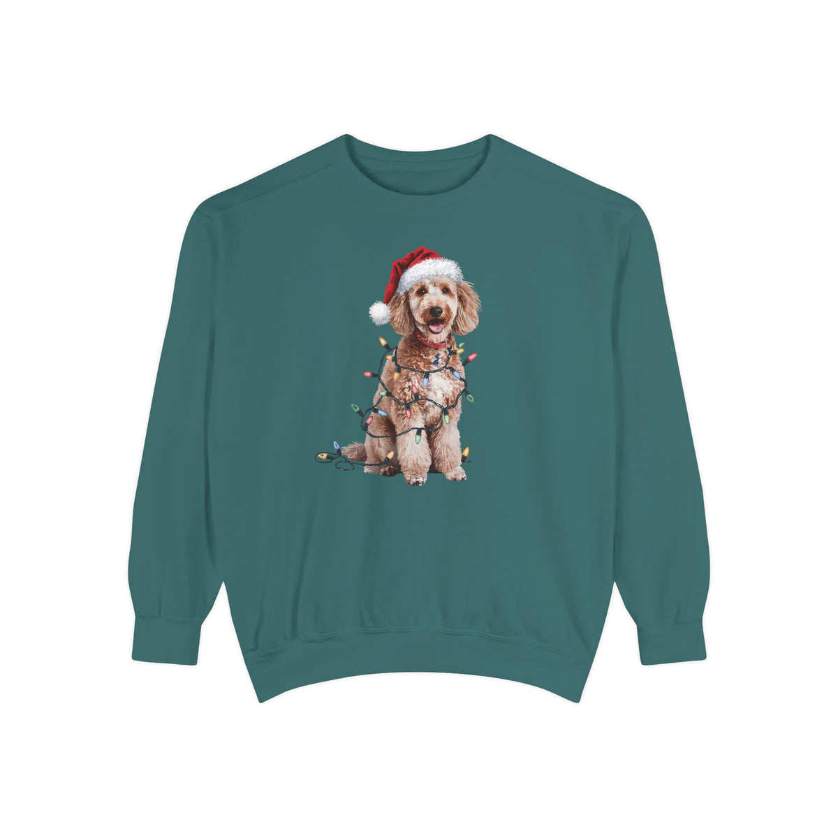 Christmas Poodle Sweatshirt, Christmas Lights Dog