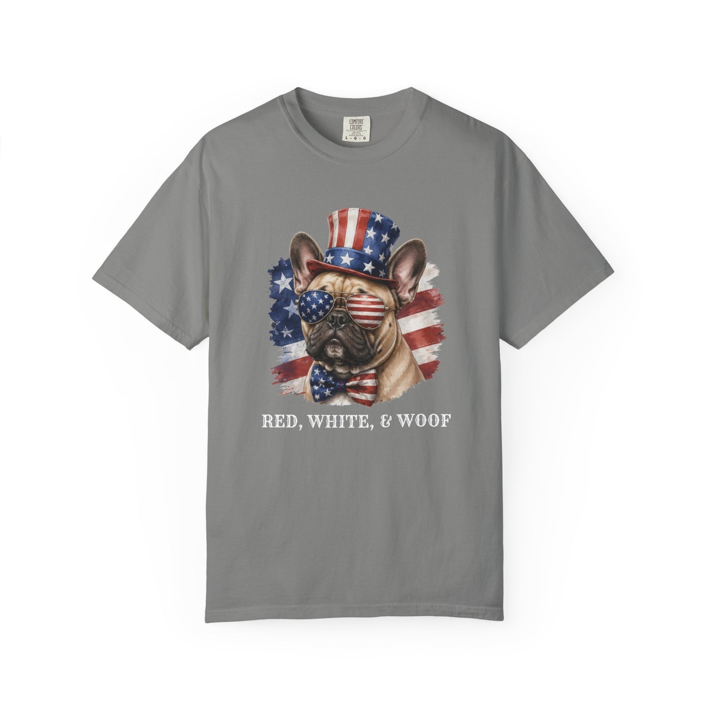 Patriotic French Bulldog Red White & Woof Shirt