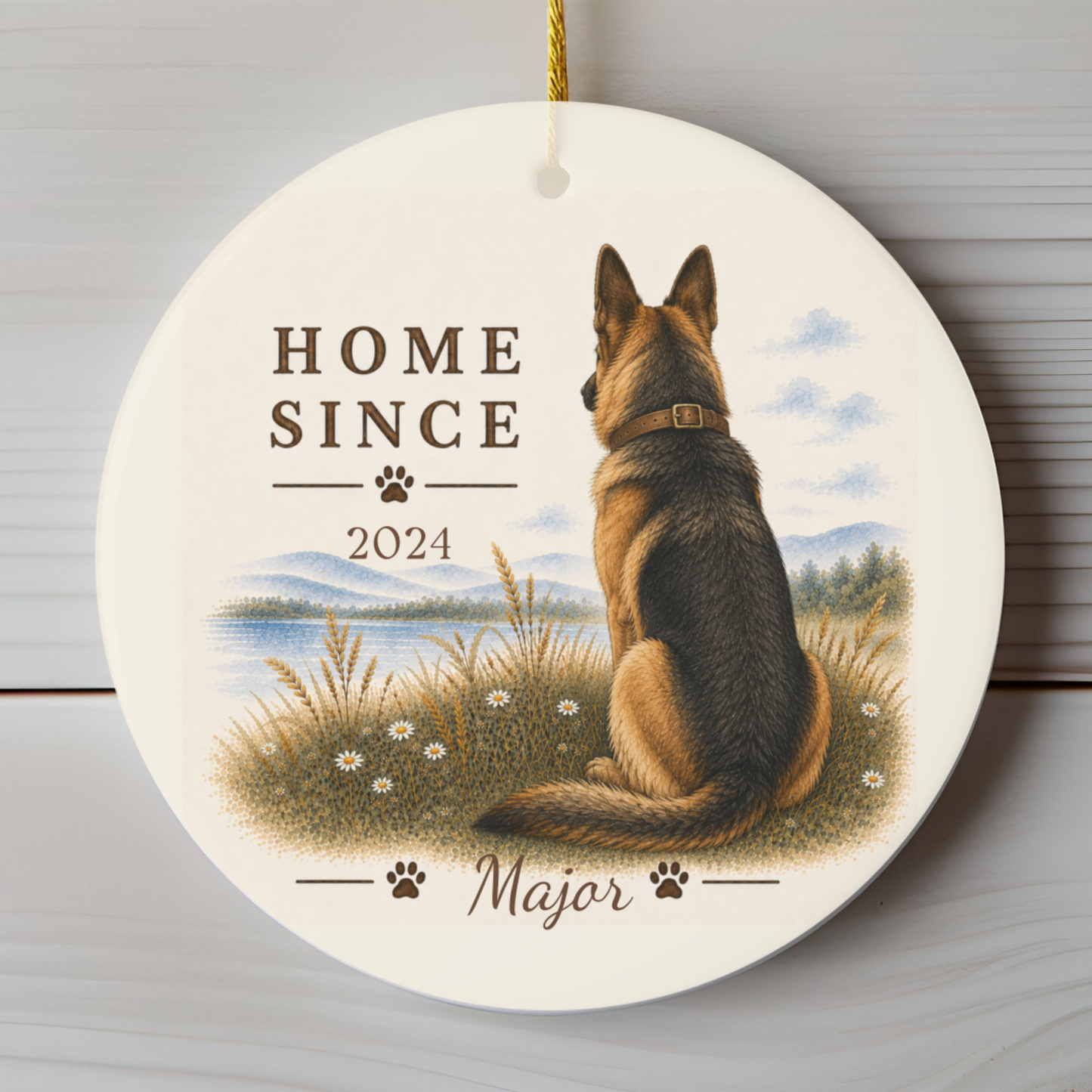 Personalized German Shepherd Ornament, Double Sided Gotcha Day Gift, Custom Dog Keepsake