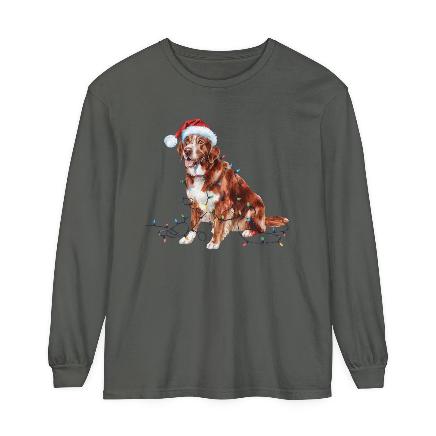 Christmas Nova Scotia Duck Tolling Retriever Long Sleeved Shirt, Christmas Lights Dog Tee, Christmas Dog Tee, Retriever Mom Tshirt