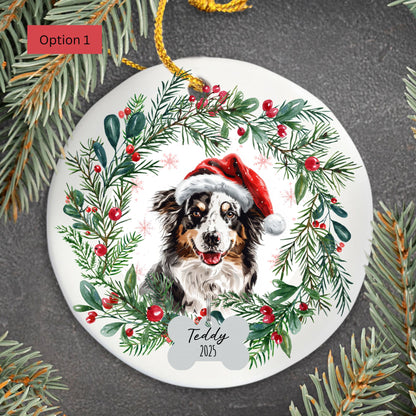 Personalized Australian Shepherd Ornament, Custom Dog Christmas Keepsake