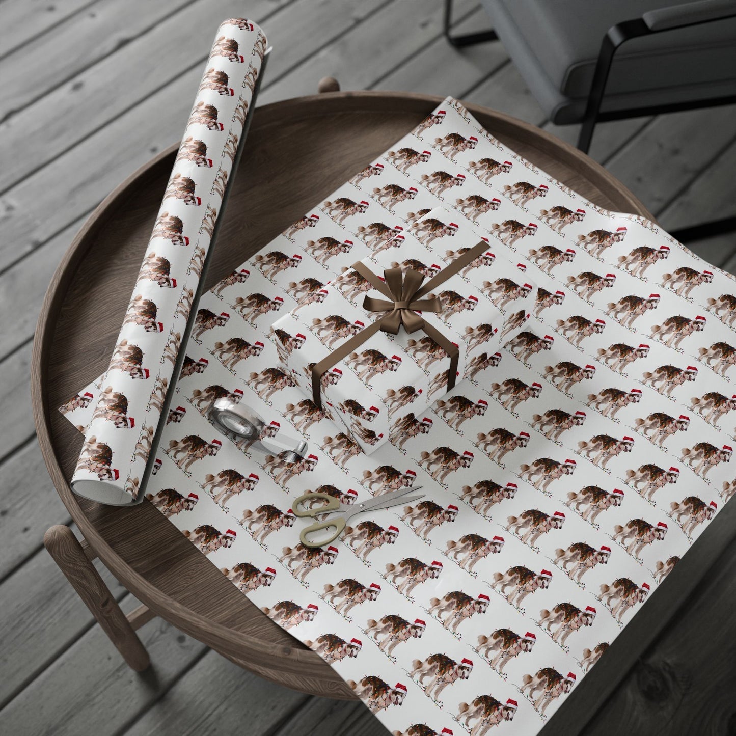 Borzoi Christmas Lights Wrapping Paper
