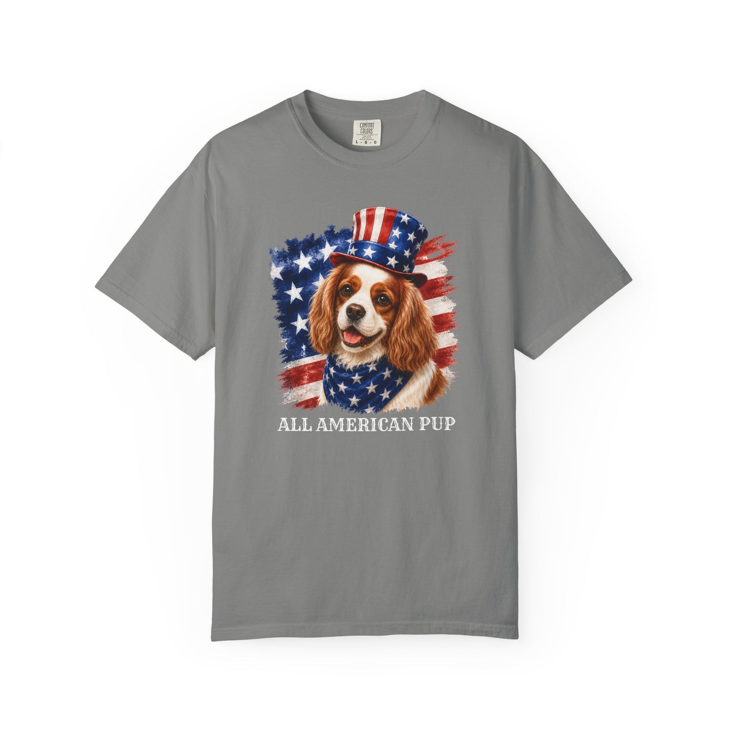 Patriotic Blenheim Cavalier All American Pup Shirt