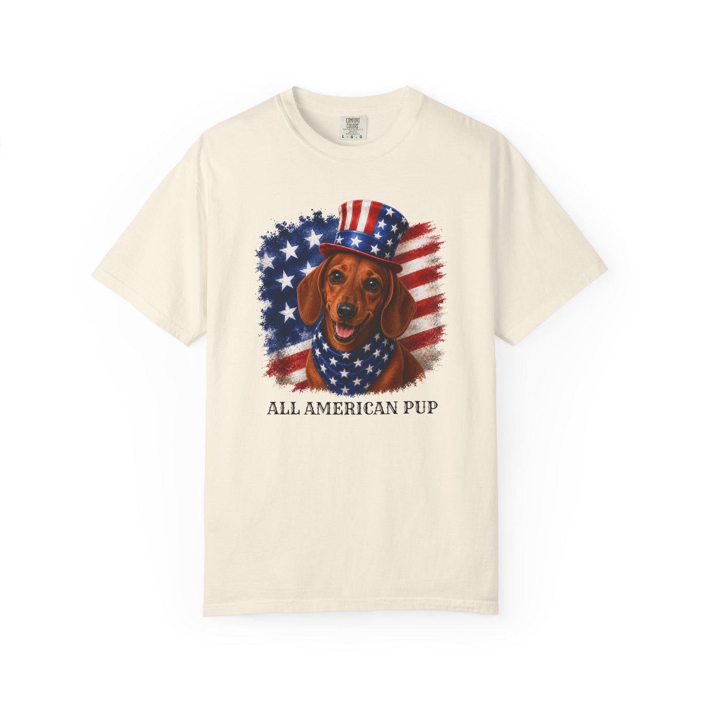 Patriotic Red Dachshund All American Pup Shirt