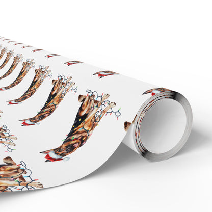 German Shepherd Christmas Lights Wrapping Paper