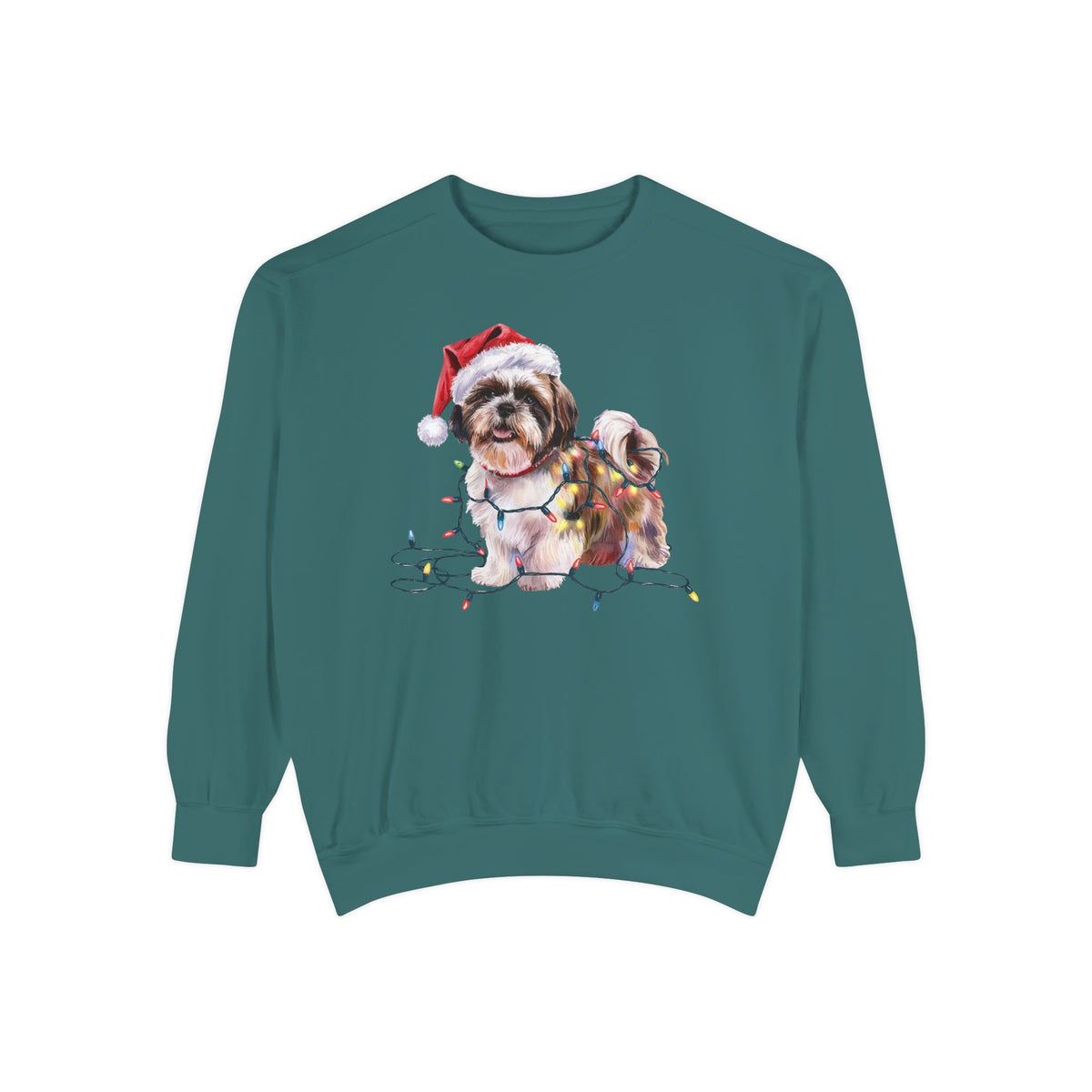 Christmas Shih Tzu Sweatshirt, Christmas Lights Dog
