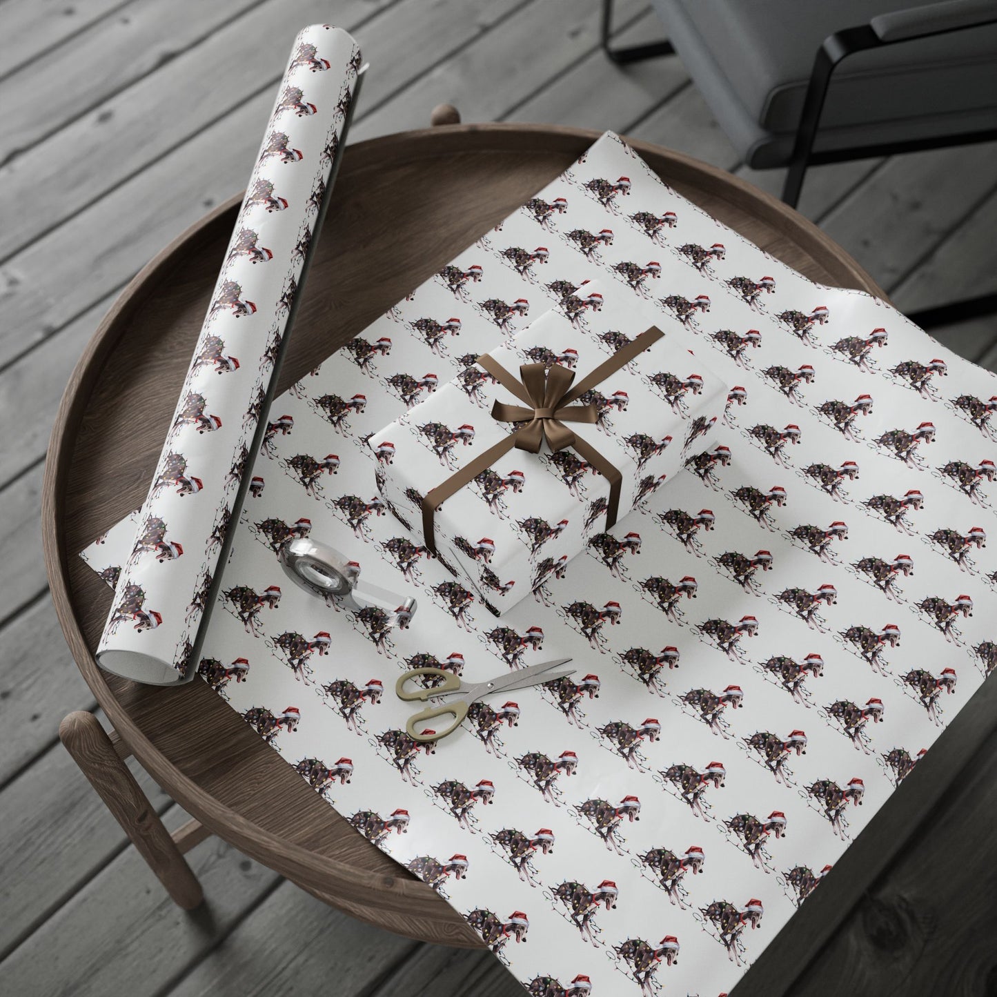 Greyhound Christmas Lights Wrapping Paper