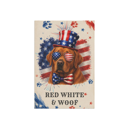 Patriotic Fox Red Lab Garden Flag