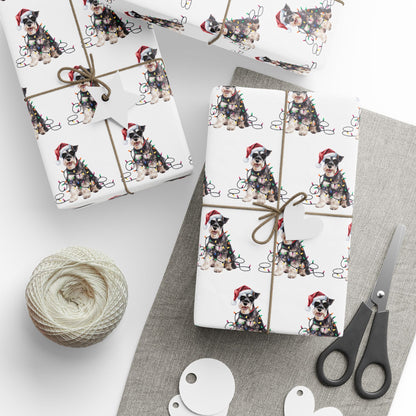 Schnauzer Christmas Lights Wrapping Paper