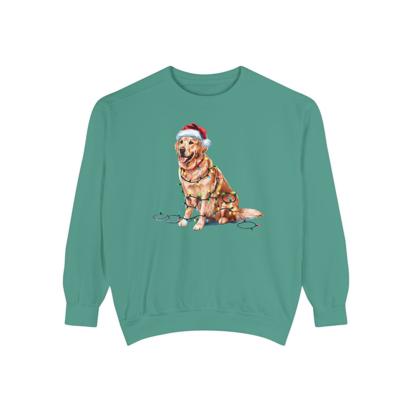 Christmas Golden Retriever Sweatshirt, Christmas Lights Dog, Christmas Dog, Golden Retriever Mom, Gift for Dog Lover, Golden Retriever