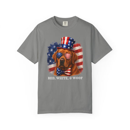 Patriotic Fox Red Lab Red White & Woof Shirt