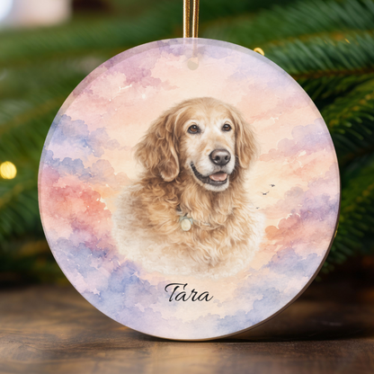 Personalized Pet Memorial Ornament, Custom Photo Rainbow Bridge Christmas Keepsake