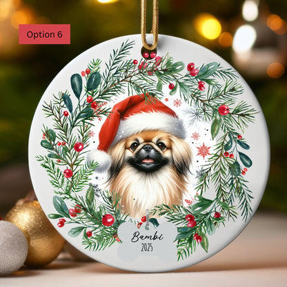 Personalized Pekingese Christmas Ornament