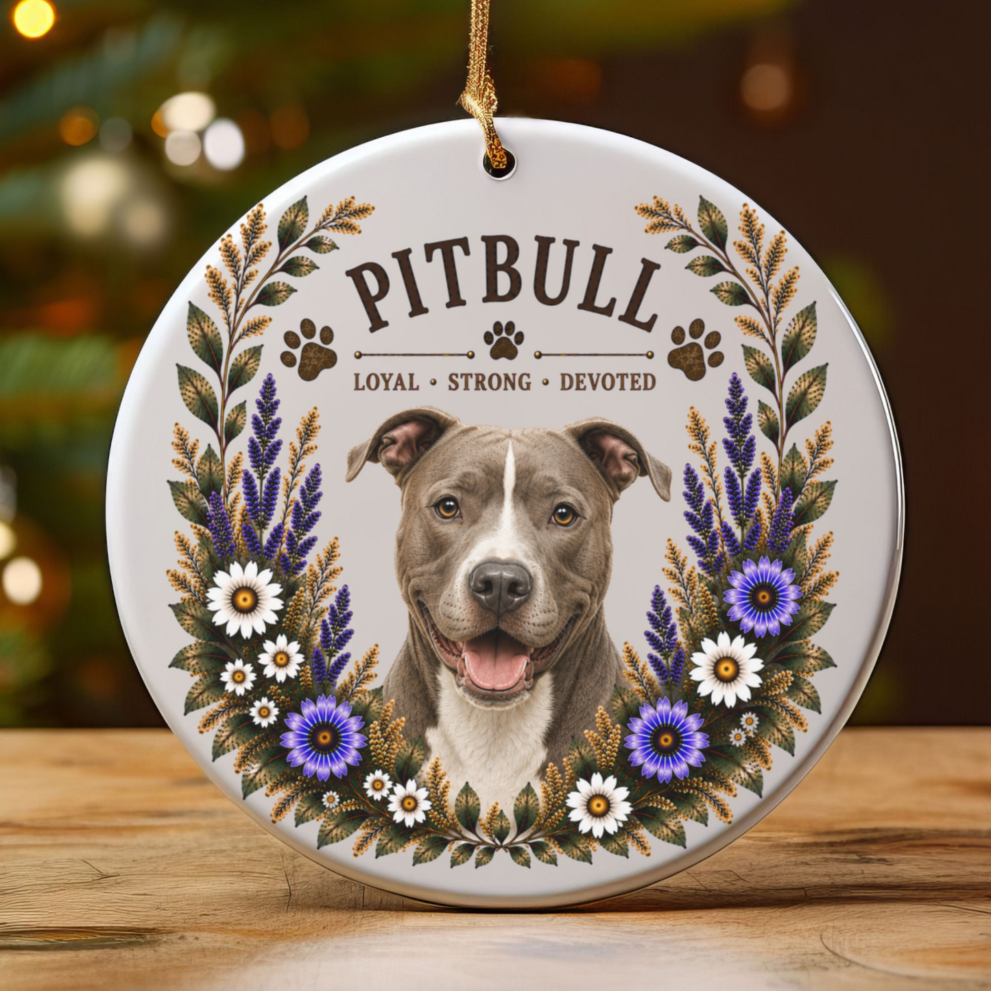 Pit Bull Ornament, Pitbull Lover Gift, Pit Bull Mom Gift, Dog Breed Keepsake