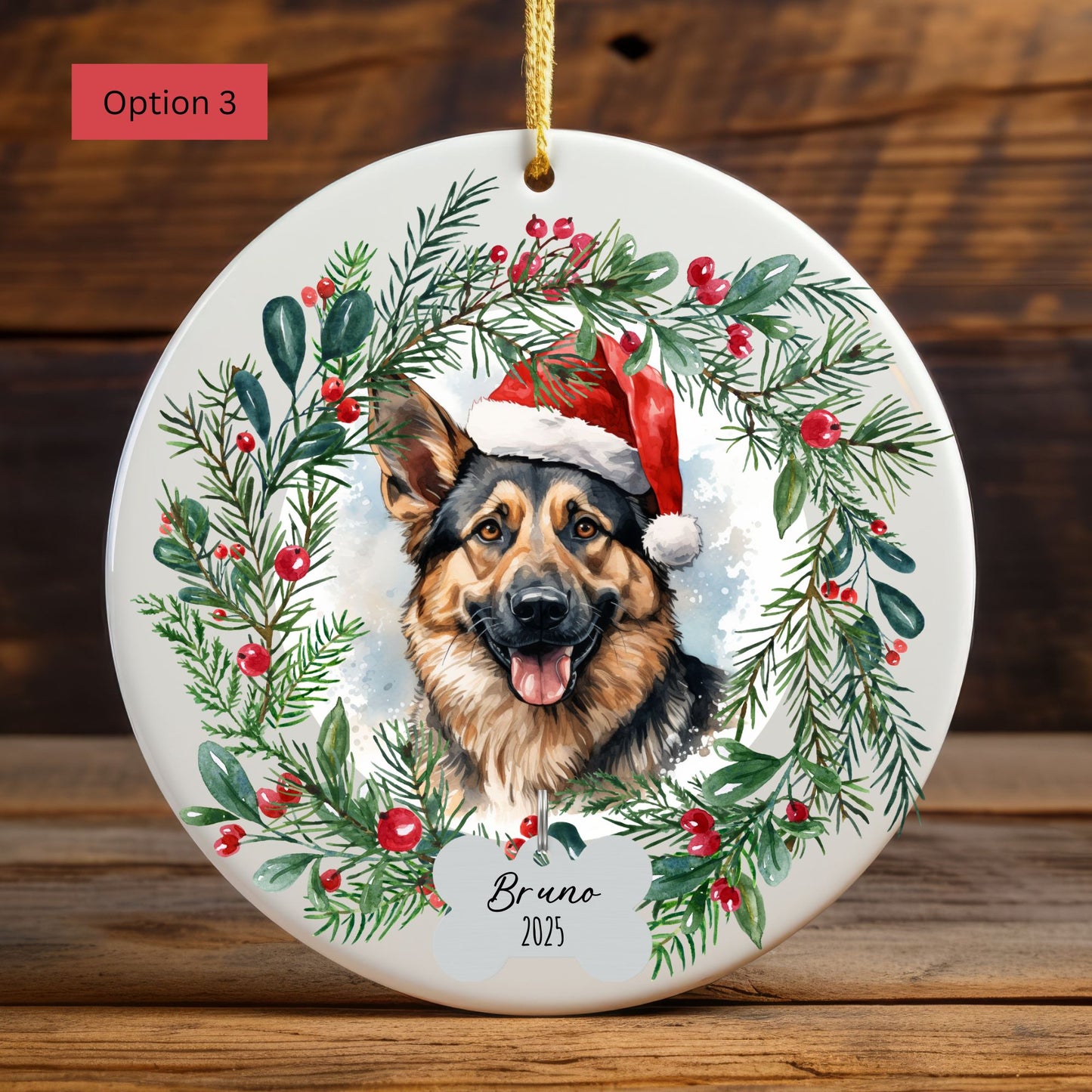 Personalized German Shepherd Christmas Ornament