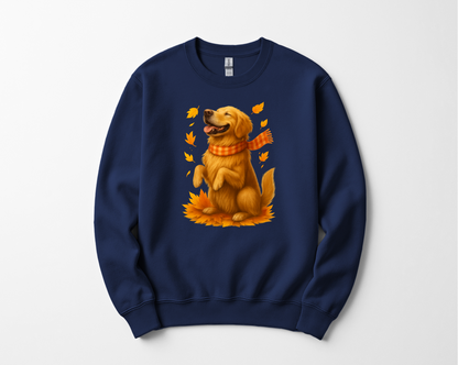 Golden Retriever Fall Shirt, Autumn Dog Sweatshirt, Pet Lover Gift, Cozy Canine Apparel, Seasonal Dog Mom Clothing