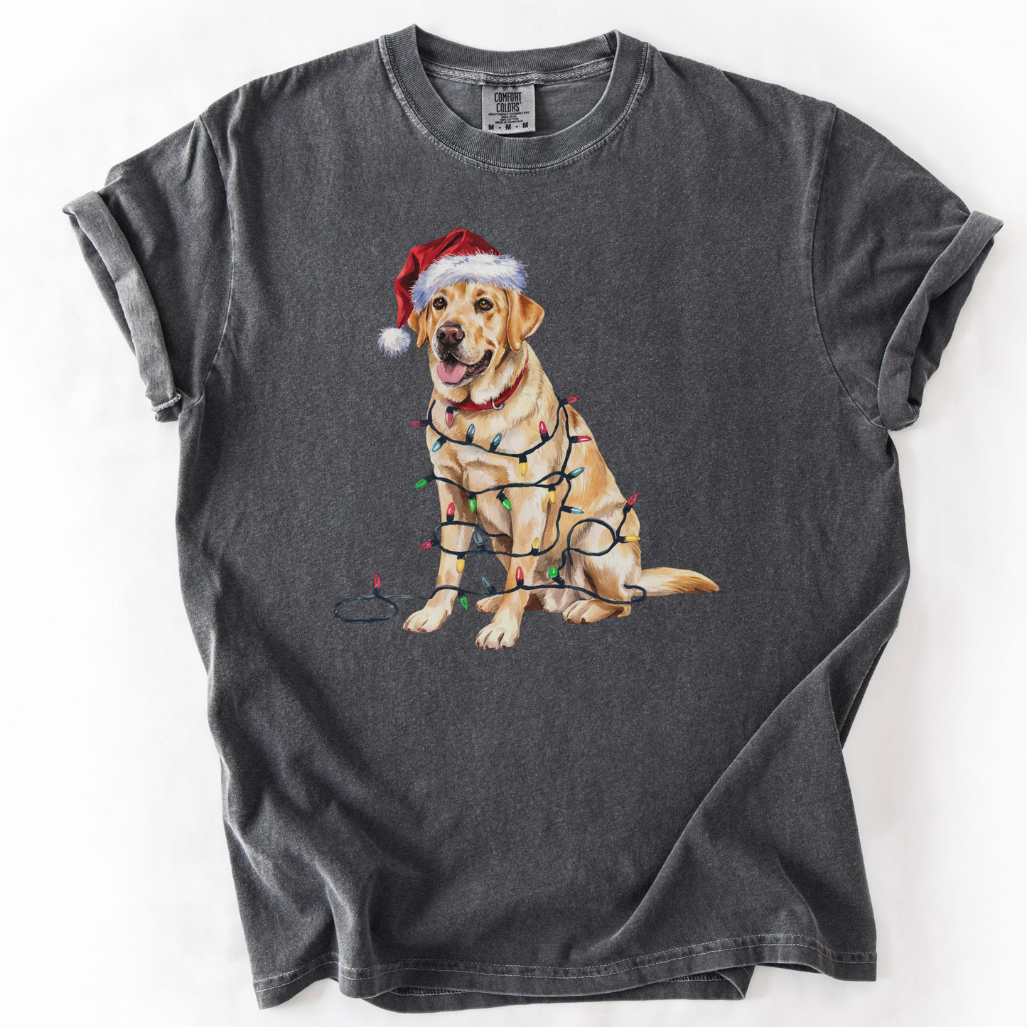 Christmas Yellow Labrador Shirt, Christmas Lights Dog Tee, Christmas Dog Tee, Lab Mom Tshirt, Gift for Dog Lover, Yellow Lab