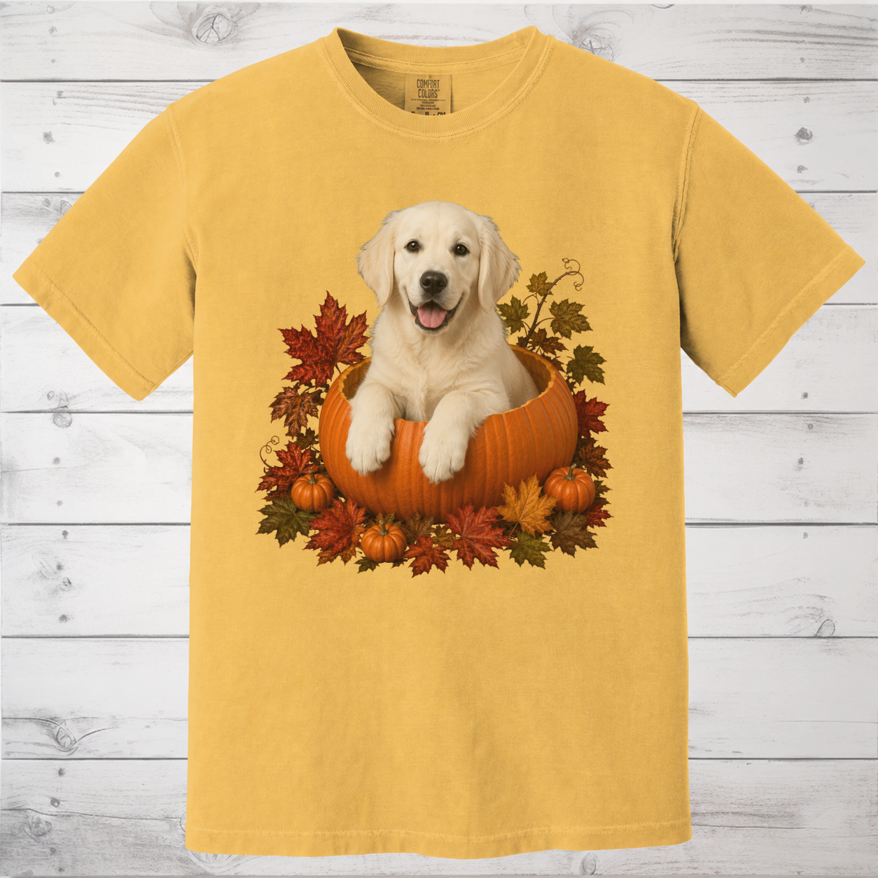 English Cream Golden Retriever Pumpkin Shirt